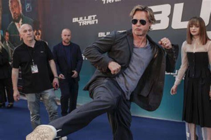 Brad Pitt Does Epic Karate Kick On Red Carpet At ‘Bullet Train’ Paris Premiere: Photos