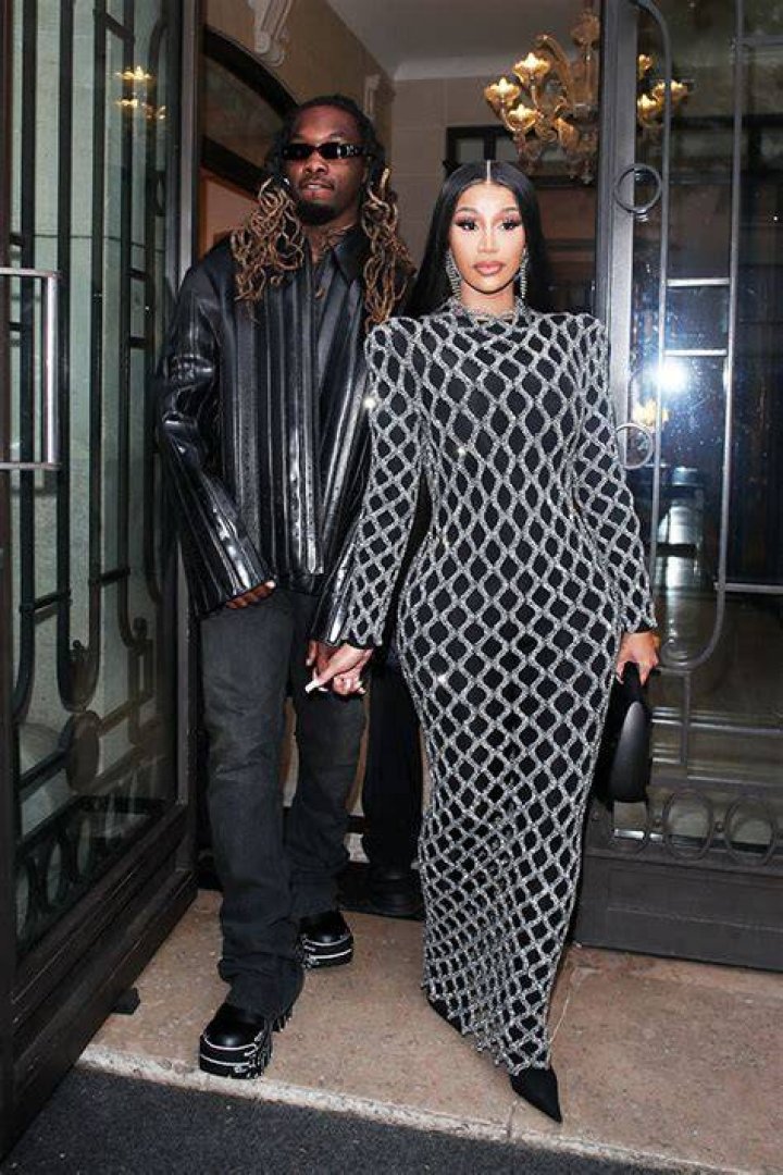 Cardi B’s Black & Silver Dress With Offset In Paris: Photos – Hollywood Life