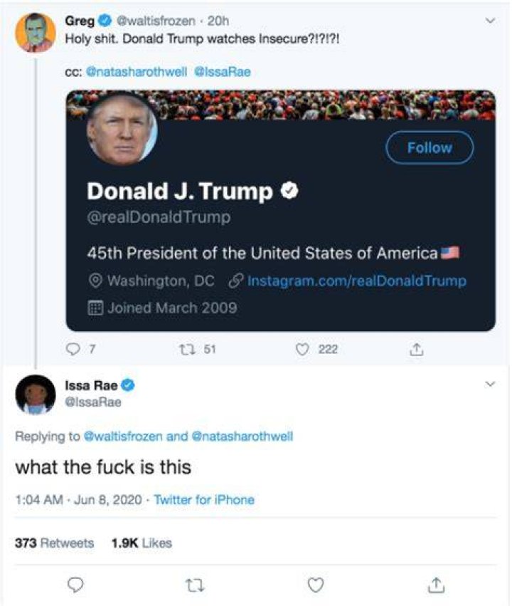 Donald Trump ‘Likes’ Tweet About HBO’s ‘Insecure’ & Issa Rae Is Beyond Confused: ‘What Is This?’ 