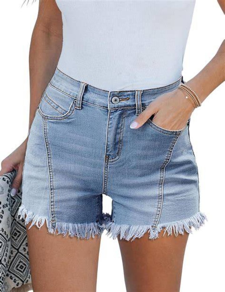 Emma Roberts Rocks High-Waisted, Frayed Jean Shorts & Striped Tank 6 Mos. After Giving Birth