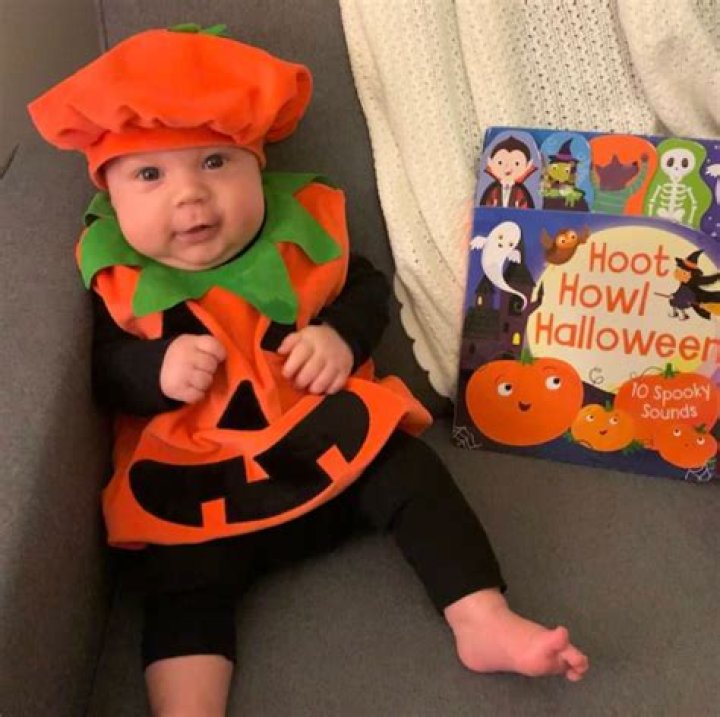 Halsey & Son Edner, 15 Months, Wearing Matching Pumpkin Costumes For Halloween: Photo