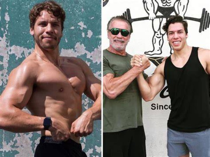 Joseph Baena Reunites With Dad Arnold Schwarzenegger & Shares Photo In Front Of His Bodybuilding Mural