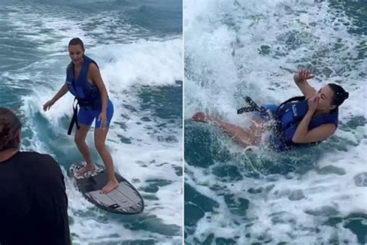 Kim Kardashian Drops the ‘Bloopers’ of Her Hilarious Wakeboarding Falls