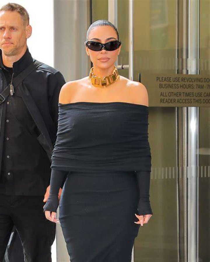 Kim Kardashian Wears Oversized Suit & Baby Blue Gloves After Shutting Down KKW Fragrance: Photos