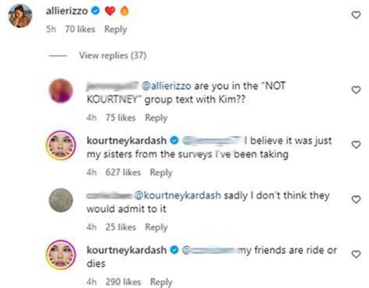 Kourtney Kardashian Reacts to ‘Not Kourtney’ Group Chat Amid Kim Drama – Hollywood Life