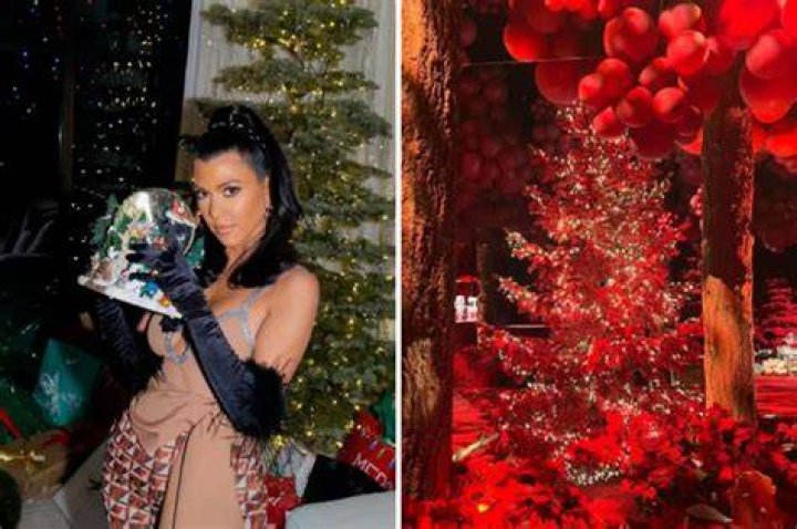 Kourtney Kardashian Shows Off Red Christmas Trees In Her House – Hollywood Life