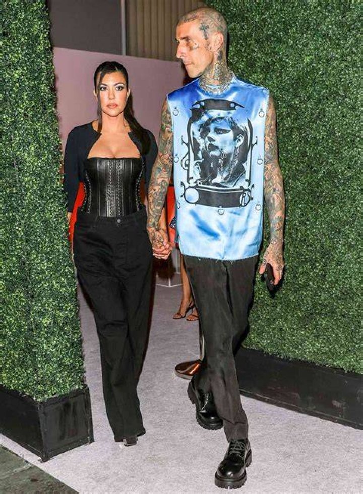 Kourtney Kardashian Stuns In Black Corset Top At Kylie Cosmetics Party With Travis Barker