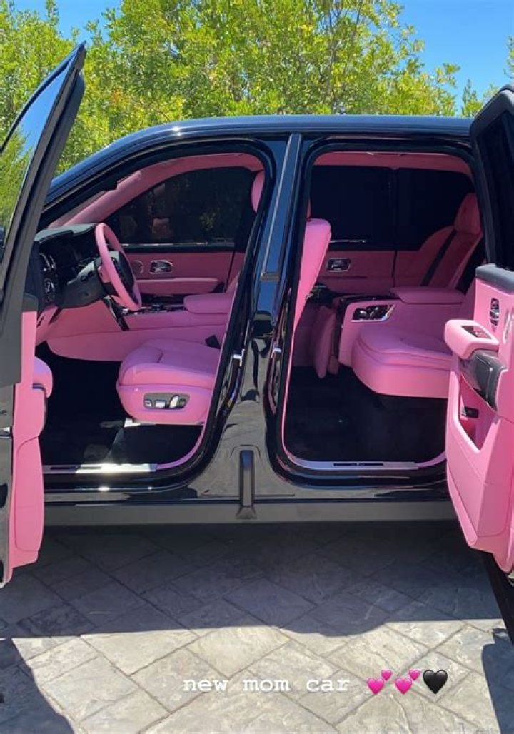 Kylie Jenner Perfectly Coordinates Her Outfit With Pink Interior Of $300K Custom Rolls Royce SUV