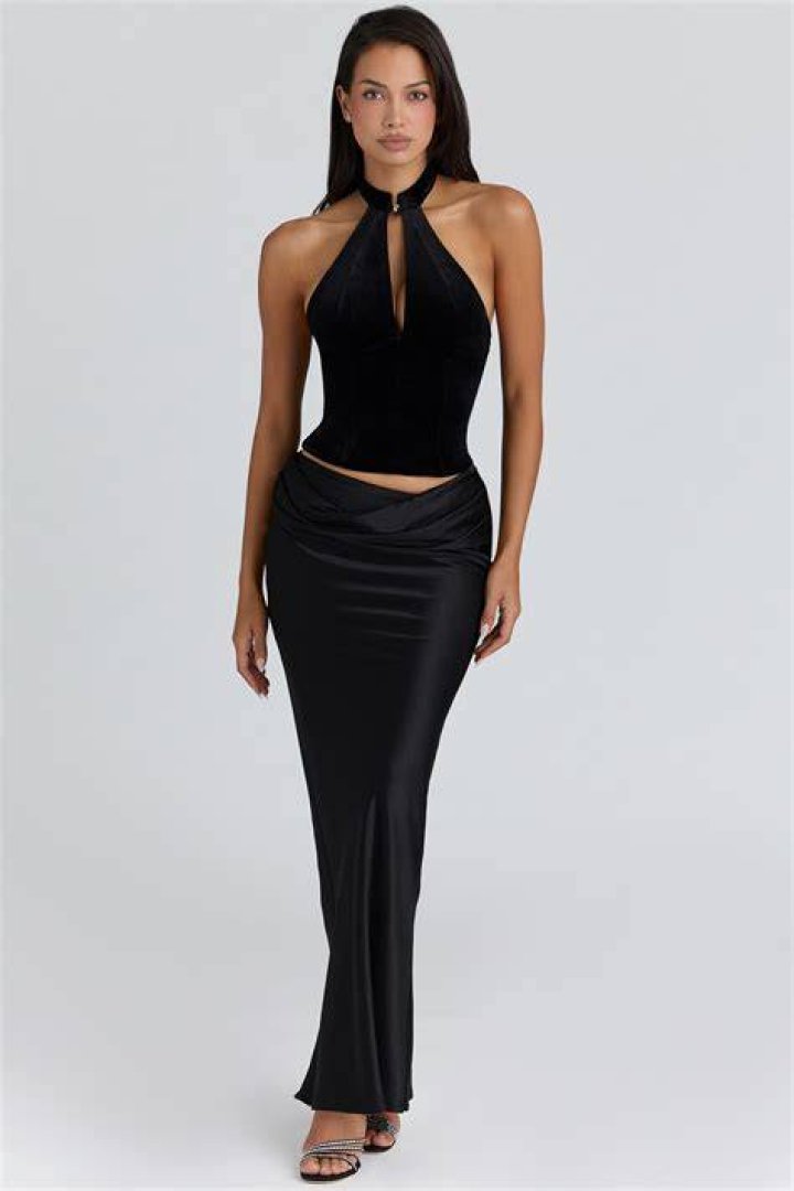 Lady Gaga Rocks Sexy Black Velvet Halter Gown With Sheer Top At ‘House Of Gucci’ NYC Premiere