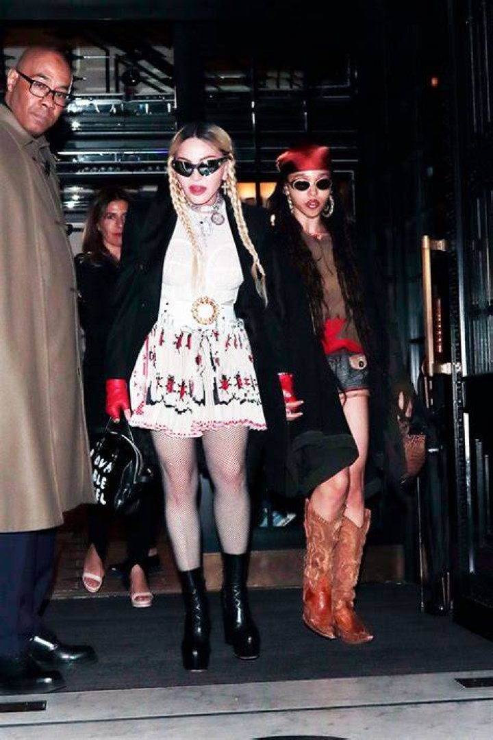 Madonna In Sheer Shirt For Night Out With FKA Twigs: Photos – Hollywood Life