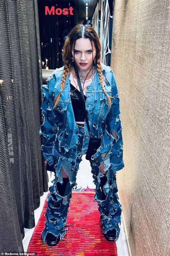 Madonna Rocks Bustier & Ripped Denim Jeans In Gorgeous New Photo – Hollywood Life