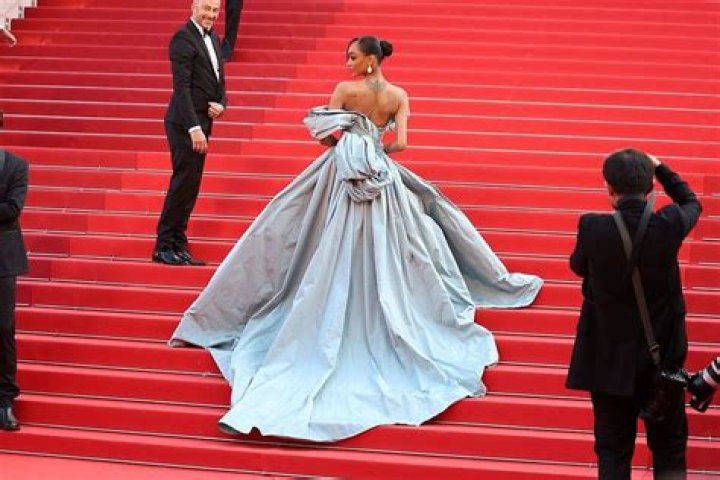 Naomi Campbell Stuns In Plunging Black Feather Gown At Cannes Film Festival: Photos
