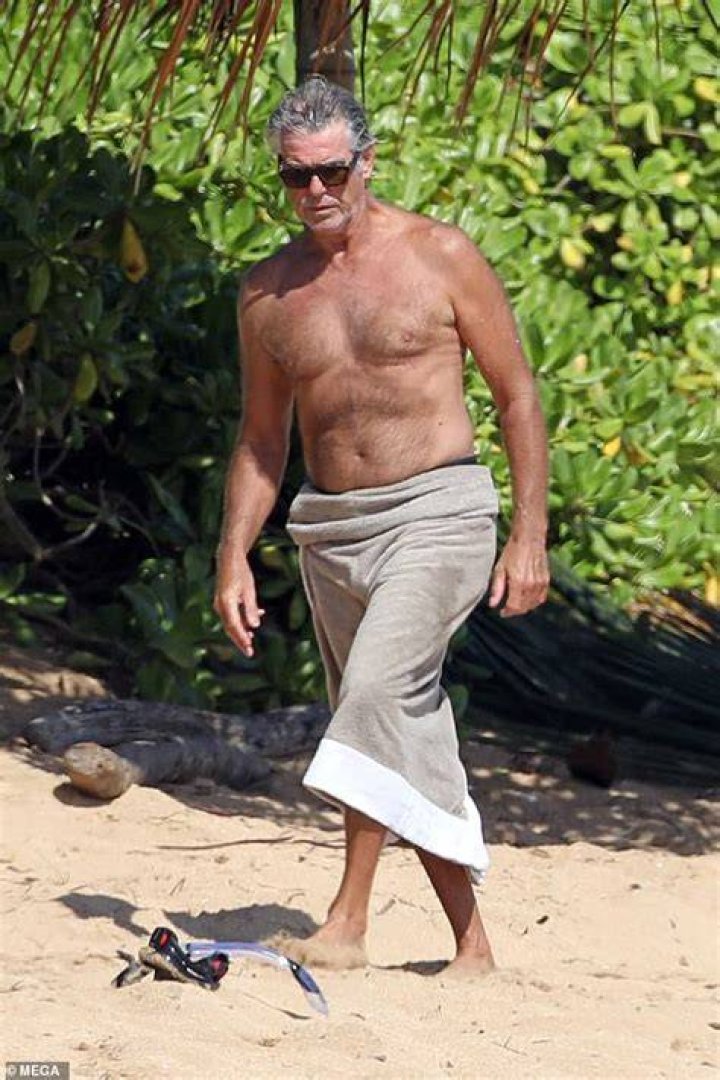 Pierce Brosnan, 67, Goes Shirtless & Shows Off His Muscles On The Beach In Hawaii — Pics