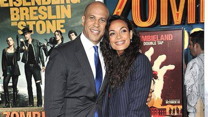 Rosario Dawson & Cory Booker Are A Clone Couple As They Wear Matching Masks To Inauguration