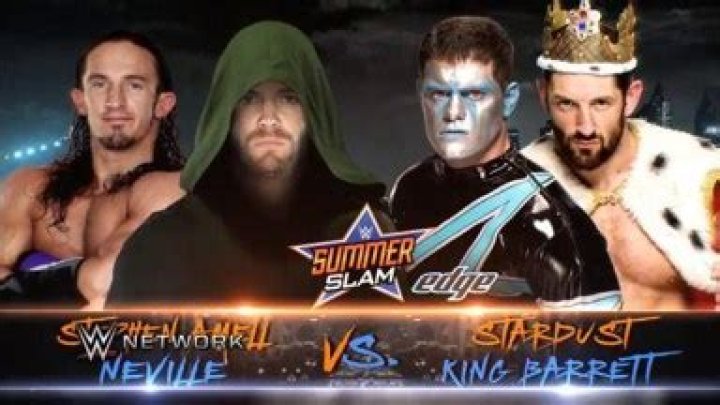 Stephen Amell & Neville Win Against Stardust & King Barrett — WWE Summerslam – Hollywood Life