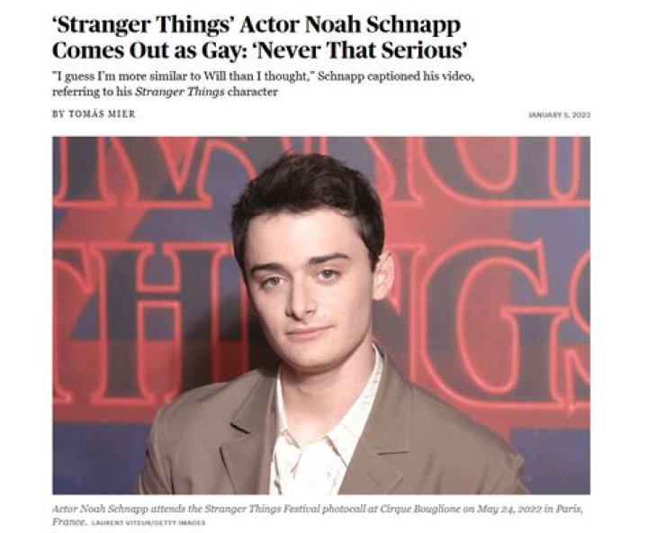 ‘Stranger Things’ Star Noah Schnapp Comes Out As Gay On TikTok – Hollywood Life