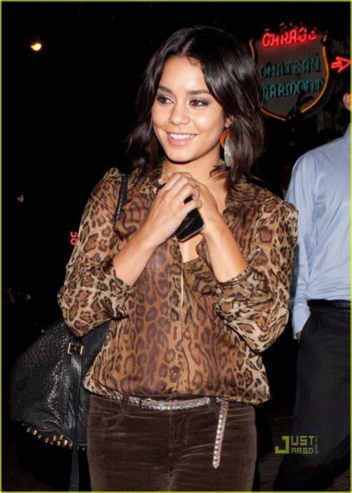 Vanessa Hudgens Shows Off Her Wild Side In Leopard Print Shirt & Leather Shorts At Tribeca Film Fest