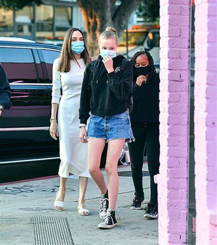 Vivienne Jolie-Pitt, 12, Is Stylish In Black Jean Shorts On Shopping Trip To Pet Store With Mom Angelina